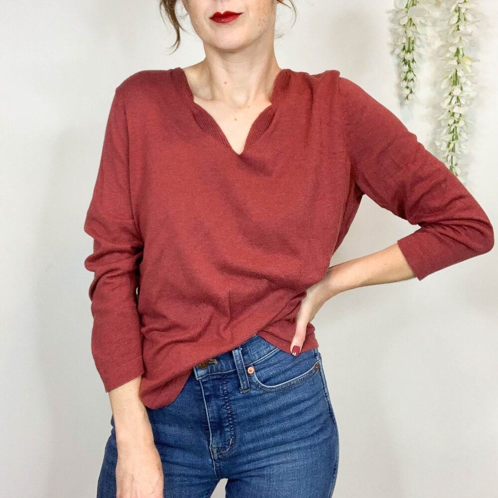PERUVIAN CONNECTION pima cotton v-neck sweater cottagecore 2892